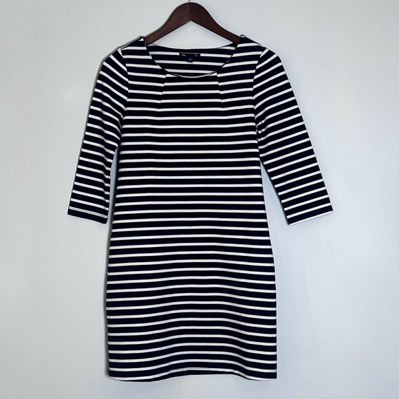Gap Shift Dress in Ponte Navy Blue and White Striped - Picture 1 of 6
